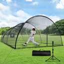 Baseball Batting Cage Net - 30x13x9FT Softball Batting Cage for Backyard with Pitching Machine Hole, Baseball Practice Pitching Net Training Equipment with Target Cloth+Ball Tee+Carry Bag