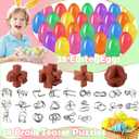 28 Pack Easter Eggs with Brain Teaser Puzzles Easter Basket Stuffers for Adults Teens Metal Puzzles Game Toys Wooden Unlock Interlocking Puzzle IQ Education Toy for Party Favors