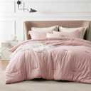 Bedsure Full Comforter Set - Pink Soft Bedding for All Seasons, Cationic Dyed Bed Set, 3 Pieces, 1 Full Size Comforter (82"x86") and 2 Pillow Shams (20"x26"+2")