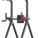 Foldable Power Tower, Adjustable Multifunction Pull Up Bar Tower Station, Pullup Dip Station Rack for Home Gym