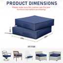 Patio Chair Cushions 19 X 19 X 4 Inch Waterproof Outdoor Seat Cushions for Patio Furniture, Outdoor Sofa Couch Pads with Ties & Handle, Set of 2, Blue
