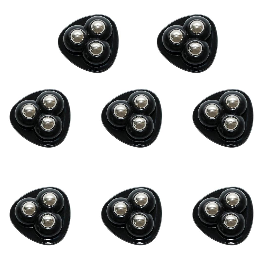 8 Pcs Self Adhesive Mini Caster Wheels for Small Kitchen Mini 360 Swivel Wheels Stainless Steel Rolling Universal Wheel (Black)