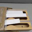 Wrap Dispenser with Cutter and Labels, Plastic Wrap Organizer For Kitchen,Bamboo 3-in-1 Wrap Dispensers for Cling Wrap Aluminum Foil and Wax,Storage Organization HolderNatural