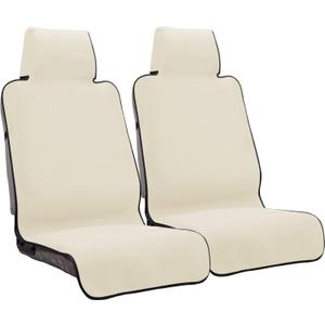 INFANZIA Premium Waterproof Seat Cover Towel Protector Neoprene Universal Fit, Upgraded 100% Washable & Removable Non-Slip Sweat Carseat Towel Covers, Perfect for Gym/Yoga/WorkoutBeige,2PCS