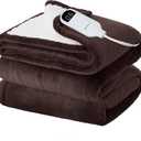 Bedsure Electric Blanket Full Size - Soft Flannel Heated Blanket, Fast Heating with 10 Time Settings & 6 Heat Settings, Warm Gift for Grandma (72x84 inches, Brown)