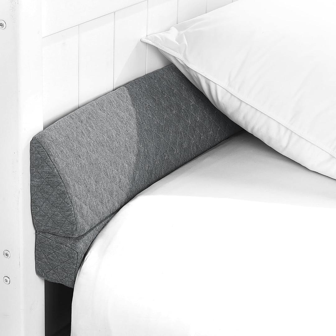 BALAPET Adjustable Pillow Wedge for Headboard Gap Close The Gap 0-7", Bed Gap Filler King Size, Grey Flodable Wedge Sleeping Backrest Pillow, Foam Bed Mattress Gap Filler, 76"x9"x3"