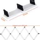 Dseap Accordian Wall Hanger: 16 High Wooden Wall Expandable Coat Rack, Hat Rack Holder, Accordion Hook for Baseball Caps, Coats, Mugs, 13 Peg Hooks, White & Black