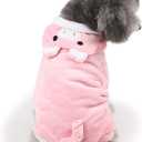 Dog Pig Costume- Halloween Dog Costumes Christmas pet Hoodie Cat Halloween Outfit Party Warm Coat for Small Medium Pets, Pink