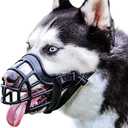 BARKLESS Dog Muzzle, Basket Muzzle Anti Biting Chewing, Sturdy Lightweight Cage Mouth Cover for Small Medium Large Sized Dogs, Allows Panting Drinking, Suitable for Grooming Trimming Training
