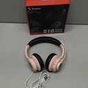 Surpixo Wireless Headsets with Microphone, Ultra Lightweight& 50+ Playtime, Wireless Headset for Cell Phones, On Ear Bluetooth Headphone Fit for PC/Call Center/Computer/Laptop/Teams  Light Pink