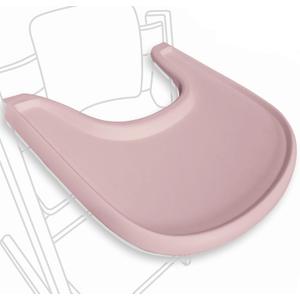 High Chair Tray Compatible with Stokke Tripp Trapp Chair  Matte Dusty Pink  NO Suction Plate Feature  Ergonomic Curved Design  BPA-Free, Easy to Assemble