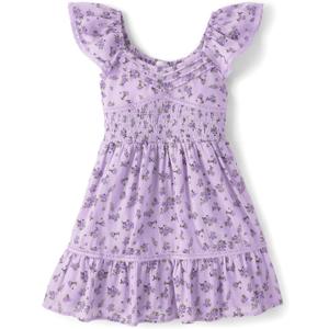 The Children's Place,Short Sleeve Fashion Dress (Lavender Tea, 4)