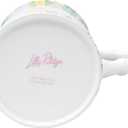 Lilly Pulitzer Cute Coffee Mug with Lemon Pattern, Ceramic Tea Cup with Bamboo Handle, Make Lemonade