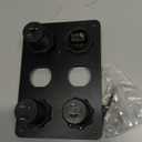 Linkstyle 6 in 1 Charger Socket Panel, 3 Cigarette Lighter Splitter with Dual USB Charger Ports & LED Voltmeter & Rocker Switch for 12V/24V Car RV Boat