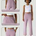 Women's Moisture-Wicking Crop Flare Pants - Shockcord Waist, Compressive Fabric & Side Pockets | Yoga,Fitness,Daily Use (XL)