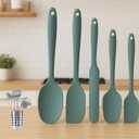 Silicone Spatula Set 5 Piece Kitchen Utensils, Heat Resistant to 445F, Sage Green, Non-Stick Cooking Magic! Durable Silicone Easy Clean Perfect for Flipping Pancakes & Cooking with Kids