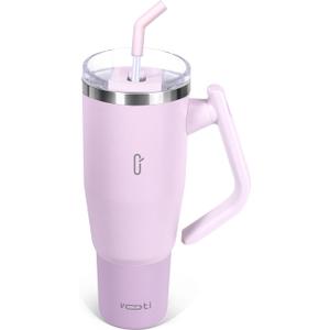Voti 40 oz Tumbler with Handle,Tumbler with Lid and Straw,Double Wall Insulated Cup Stainless Steel Travel Mug
