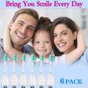 Toothbrush Replacement Heads for Philips Sonicare E-Series, Essence, Elite, Advance, CleanCare Screw-on Electric Toothbrush Heads HX7022/66, 6 Pack