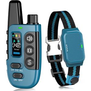 Shock Collar for Dogs, IP67 Waterproof Dog Training Collar with Remote Control, 3 Modes: Beep, Vibration, Safe Static, Rechargeable Adjustable for 15-110lbs Medium Large Dogs