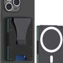 Hsypti for Magsafe Wallet, Slim Wallet for Men with Money Clip, Metal Card Holder with RFID Blocking, Minimalist Magnetic Phone Wallets Compatible with iPhone 17/16/15/14/13/12 Series (Black)