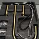 ARRISEA Gold Bridge Kitchen Faucet with Pull Down Sprayer 2 Handles Kitchen Sink Faucet, 8 Inch installtion 3 Hole Kitchen Sink Faucet Suitable for Farmhouse Camper Laundry Rv Bar Brushed Gold