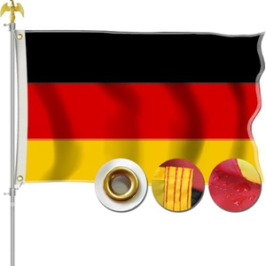 Germany Flag 3x5 Outdoor - Embroidered Design Heavy Duty 210D Polyester Germany Flag with Sewn Stripes, Brass Grommets