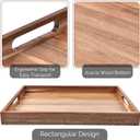 Acacia Wood Serving Tray with Handles (17 Inches) Decorative Serving Trays Platter for Breakfast in Bed, Lunch, Dinner, Appetizers, Patio, Ottoman, Coffee Table, BBQ, Party Great for Lap &Couch