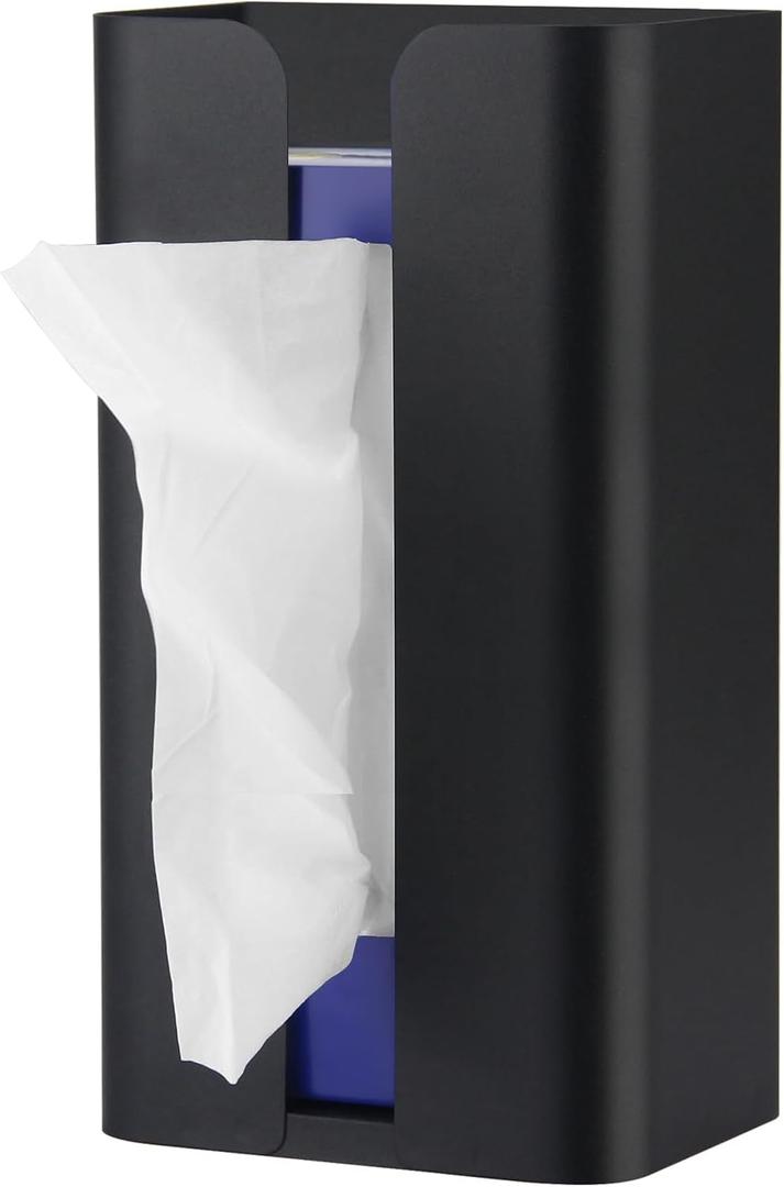 Magnetic Laundry Dryer Sheet Dispenser, Tissue Holder, Garbage Bag Dispenser for Fridge, Kitchen, Laundry (Black)
