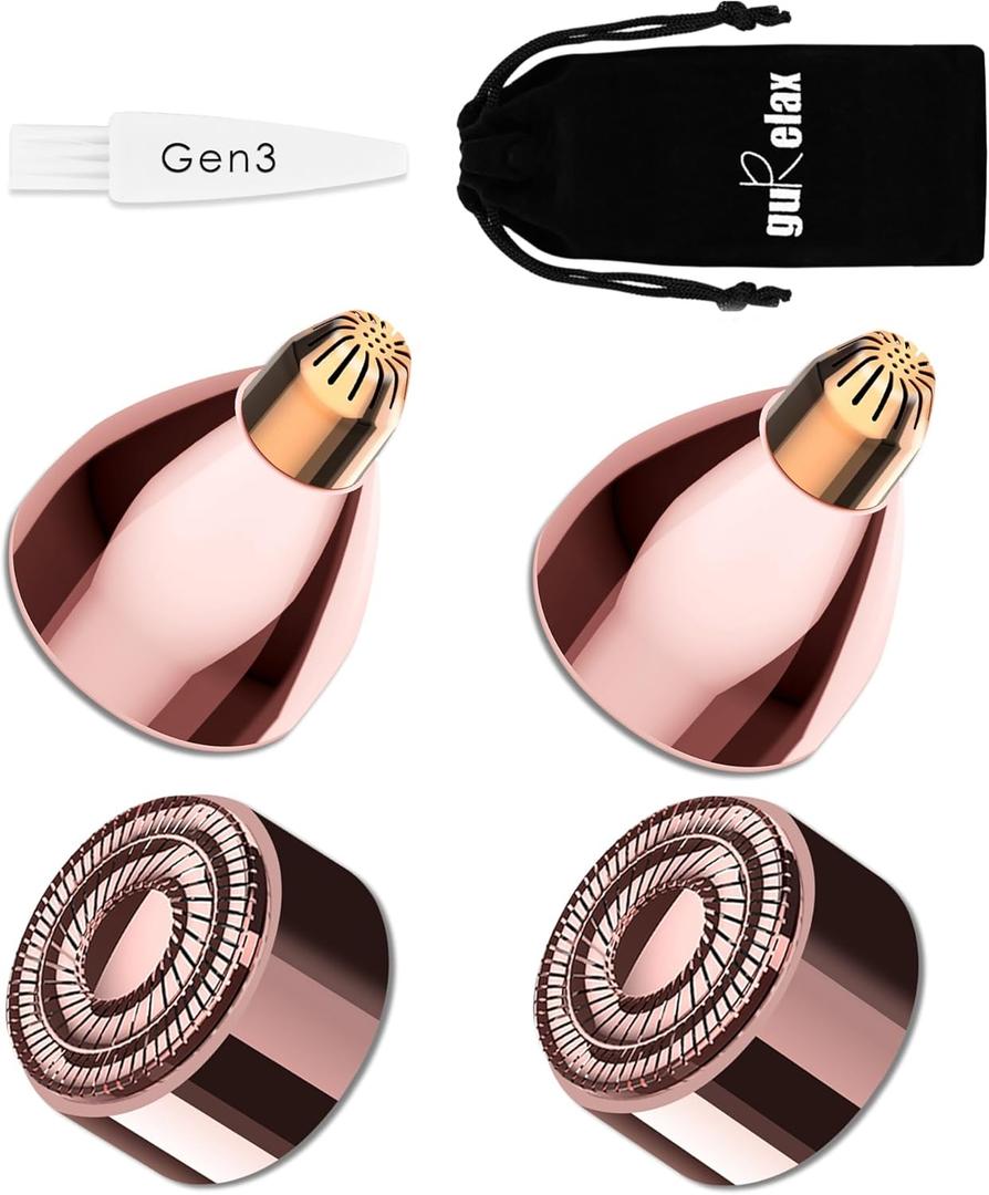 Gurelax Generation 3 Replacement Heads for Finishing Touch,ace and Eyebrow Hair Remover Replacement Heads, 18k Gold Precision Replacement Blades Compatible with New Flawless Gen 3 (2+2)