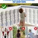 JIFTOK Baby Gate for Stairs, Banister Guard for Kids, Pets, Toys, 18ft L x 2.66 ft H, Mesh Netting Safety Net for Balcony Rail Stair, Stairway Net Baby Safety Products for Indoor & Outdoor (White)