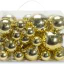 AMS 40ct Christmas Ball Plated Ornaments Tree Collection for Holiday Wedding Party Decoration(40ct Brilliance, Gold)