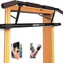 AmazeFan Pull Up Bar Doorway with Ergonomic Grip - Fitness Chin-Up Frame for Home Gym Exercise - Multi-Angle Grip - 2024 Upgrade Smart Hook (Fits Almost All Doors) (Black/Red)