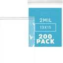 GPI - 2 Gallon Zip Bags, 13" x 15" Large Reclosable Lock Zip Bags, Clear Plastic Zipper Storage Bags with Zip Top Lock for Freezer, Clothing, Food, Documents & Supplies - 200 Count