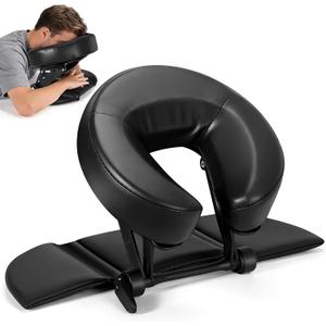 Face Down Tabletop Massage Kit, Adjustable Massage Headrest Face Cradle with Hand Rest Pad Universal Table Face Pillow for Office Desk & Spa Table Bed, Portable Ergonomic - Black