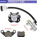 Go Kart KT196 Disc Hydraulic Brake Master Cylinder Caliper Kit | Go Kart Disc Hydraulic Brake Kit with Brake Master Cylinder Caliper Replacement for Coleman KT196 with 69" Brake Oil Hose
