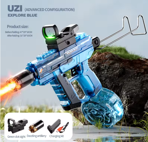 New UZI Water Gun Toy Outdoor Water Play Adult And Children Shooting Game Light High Pressure Water Gun Summer Toy