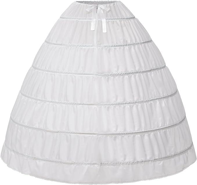 Full A-line 6 Hoop Floor-length Bridal Dress Gown Slip Petticoat