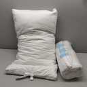 Dreamhood Luxury Goose Feather Down Pillow Queen Size Set of 2 - Made in USA Gusseted Hotel Bed Pillows with Premium 500 TC Cotton, Medium Firm Feather Down Pillow for Back (1.5"gussted White)