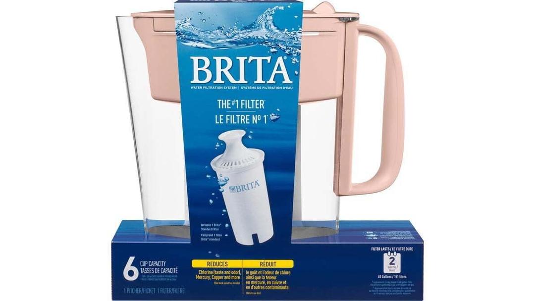 Water Filter Pitcher 6-Cup Capacity, BPA-Free, Replaces 1,800 Plastic Water Bottles a Year, Lasts Two Months, Includes 1 Filter, Small - Pink