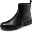 Arkbird Men's Chelsea Boots Zip Ankle Dress Boot Genuine Leather Boots for Casual and Formal (11.5, Black)