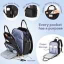 RUVALINO Diaper Bag Backpack, Multifunction Travel Pack Maternity Baby Changing Bags, Large Capacity, Waterproof, Black