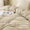EMME Muslin Cotton Duvet Cover Set King Size Linen Like Soft Breathable Lightweight Summer Comforter Cover Set with Zipper Closure (King, 104"x90")