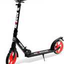 Hurtle Renegade Kick Scooter for Kids, Teenagers & Adults - 2-Wheel Folding Scooter with Adjustable T-Bar Handlebar - Alloy Anti-Slip Deck (Black)