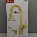 Pfister Tasso Kitchen Faucet with Pull Down Sprayer and Soap Dispenser, Single Handle, High Arc, NSF Certified, Brushed Gold Finish, F5297TSOBG