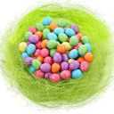 300 Pieces Glitter Easter Eggs Small Decorative Foam Eggs Ornaments Colorful Easter Ornaments with Shredded Paper Grass for Craft Home Decor, 0.6 x 0.7 Inch