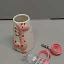 Hamster Water Bottle Small Animal Standing Water Dispenser Ceramic Base Cage Hanging Water Feeding Bottles Auto Dispenser for Hamster Guinea Pig Squirrel Rabbit Hedgehog (Pink)