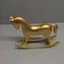 3 Pack Gold Wooden Rocking Horse Decor, 9.4 Inch Baby Shower Centerpieces