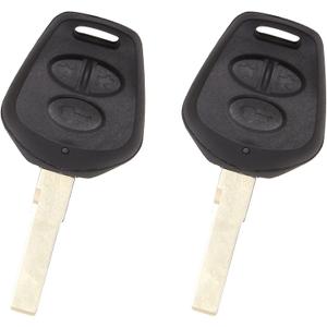 X AUTOHAUX 2pcs 3 Buttons Uncut Insert Key Fob keyless Entry Remote Control Key Case Shell Replacement for Porsche Cayenne 911 996 Boxster S 986