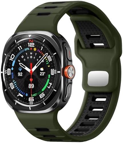 Odbeai Sport Band for Galaxy Watch Ultra Bands(2025/2024),Compatible with Samsung Watch Ultra Band,Soft Silicone Breathable Waterproof Loop Replacement Strap for Galaxy Ultra Watch Band 47mm for Men