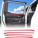 Aunginsy Car Inner Door Panel Strips Trim Compatible with Toyota Tundra Crew Max 2022-2026, Pickup Truck Front Rear Door Armrest Panel Molding Decorative Cover Protector ABS Interior Accessories